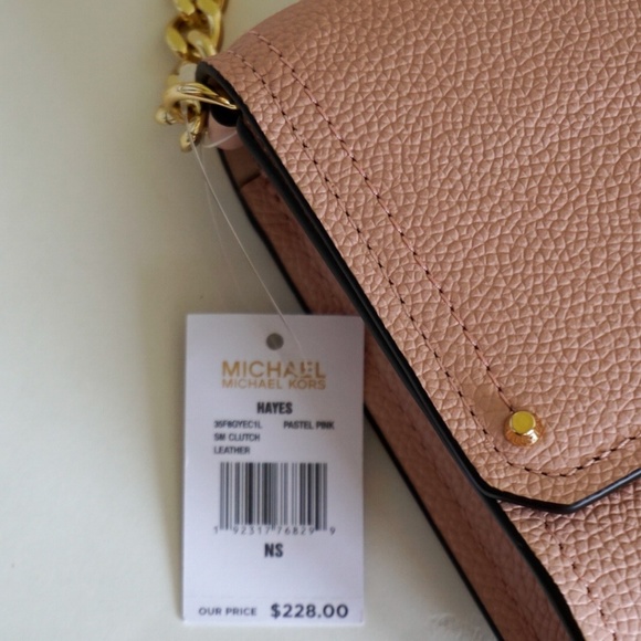 Michael Kors Hayes SM Clutch Leather Crossbody Bag - Picture 6 of 8